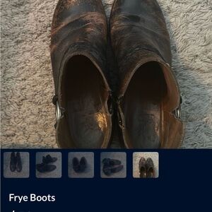 Frye Women's Distressed Black Leather Boots